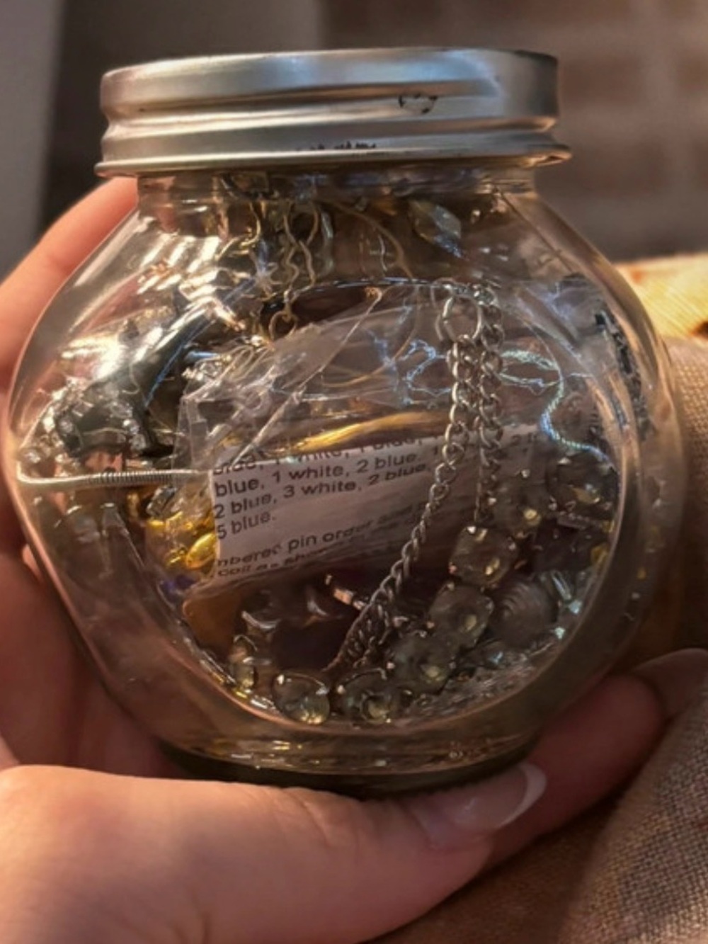 Silver-Tone Mixed Jewelry Collection in Clear Jar